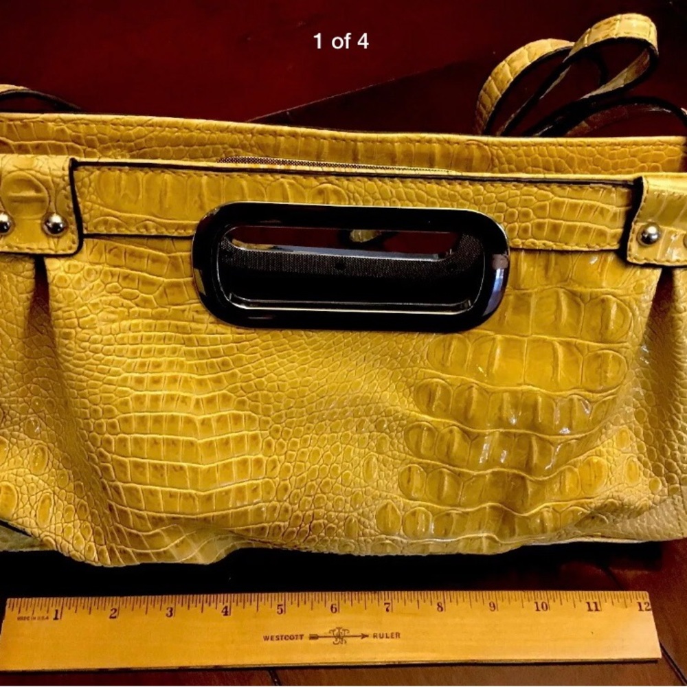 NWT Yellow Clutch Purse with strap